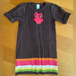 Gymboree Knit Dress Pink Owl‎ Size 9 Vintage